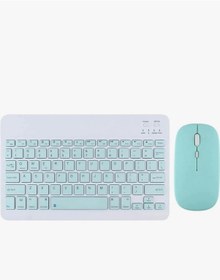 Resim Apple Uyumlu iPad 9.nesil Bluetooth Klavye Mouse Set Lazer 