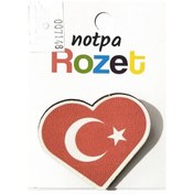 Resim Notpa Rozet Ahşap Kalp Bayrak - 3 Adet 