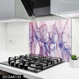 Resim Olinpa Cam Ocak Arkası Koruyucu | Mor Dali Desenli 