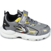 Resim Jump 26982 Cırtlı Gri - Sarı Üniseks Çocuk Sneaker Günlük Spor Ayakkabı 