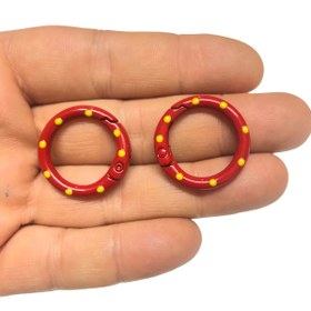 Resim Mineli Yuvarlak Benekli Karabina 25mm - Kırmızı 