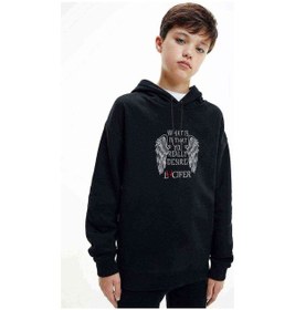 Resim Tshirthane Lucifer What Is It That You Baskılı Unisex Çocuk Kapüşonlu Sweat 