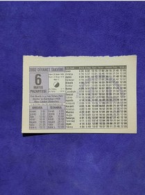Resim 6 Mayıs 2002 Takvim Yaprağı - Nostalji Koleksiyonluk Takvim Yaprağı 