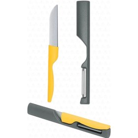 Resim Valletta Delos 2 In 1 Paslanmaz Çelik Bıçak Ve Soyacak Seti 