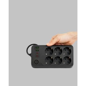 Resim Zero Land Drnds Termal Akım Korumalı 6’lı Uzatma Priz USB Type-C Hızlı Şarj 2500W 