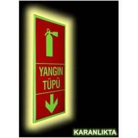 Resim Passpano Pano Ekonomik Fosforlu Yönlendirme Sembolleri Yangın Tüpü 11,5X25 Cm. 