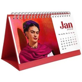 Resim Frida Kahlo Masa Takvimi - 2027 Takvimi - Kırmızı Renk 
