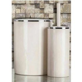 Resim Primanova Lenox Çöp Kovası Klozet Fırçası Bej 