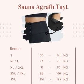 Resim Yüksek Bel Termal Sauna Agraflı Tayt - S (50-60 KG) 