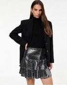 Resim Koton Pullu Payetli Yüksek Bel Katlı Volanlı Mini Etek Siyah 6wal70002ık Siyah 