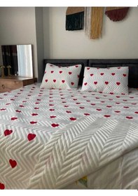 Resim Ultrasonic Kapitone Yatak Örtüsü Takımı, Tek Kişilik Beyaz Renk, Şık Ve Hafif Tasarım, 2 Parça Set Renkli 