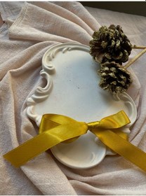 Resim El Yapımı Taş Tozu Nişanlık Sunumluk Mumluk Tepsi Şık Ve Zarif Dekoratif Tepsi Renkli 