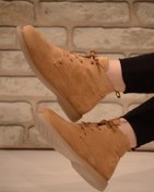 Resim Isy Kadın Camel Süet Bağlı Haşpapi Düz Taban Bot&bootie 