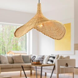 Resim Herta Tekli Rattan Modern Tasarım Oturma Odası Avize Apliqa