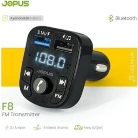 Resim Jops F8 Fm Transmitter Bluetooth Radyo Araç Kiti Flash Takılabilir USB Hızlı Şarj 