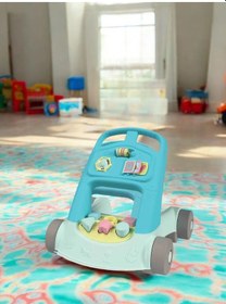 Resim Çok Fonksiyonlu Yürüme Yardımcısı 3 In 1 Aktiviteli Ilk Adım Arabası Yürüteç - Mavi 