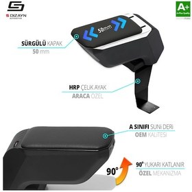 Resim S-Dizayn Honda Civic Kol Dayama Kolçak Çelik Ayaklı ABS Gri 1995- 