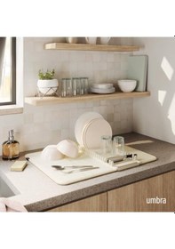 Resim Udry Bulaşıklık Ve Mikrofiber Bulaşık Kurutma Matı - Katlanabilir, Yer Tasarruflu Ve Kolay Saklanabilir, 60 X 45 Cm, Koyu Gri, Açık Bej, Büyük S 