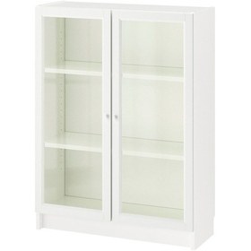 Resim Cam Kapaklı Kitaplık, Beyaz, 80x30x106 Cm Beyaz 