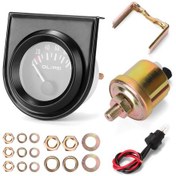 Resim Jeehugo 12v Evrensel Araba Yağ Basınç Göstergesi 0-100psı 52mm Sensorlu Modifikasyon Taktik Aleti 