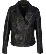 Resim Tamer Tanca Kadın Hakiki Deri Siyah Eskitme Deri Mont 