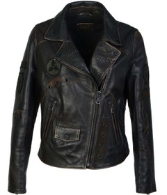 Resim Tamer Tanca Kadın Hakiki Deri Siyah Eskitme Deri Mont 