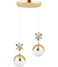 Resim İstanbul Avize Kelebek 2'li Gold Sarkıt Ledli Kristal Taşlı Avize Altın 