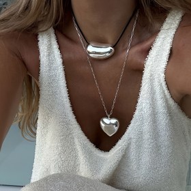 Resim Bohem tarzı Paslanmaz Çelik Kalp Kolye Seti - Partiler ve Festivaller için Mükemmel 