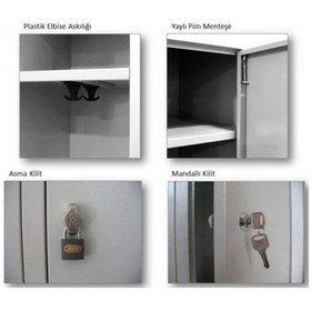 Resim Jessan Ofis Standart 6'Lı Soyunma Dolabı Gri 