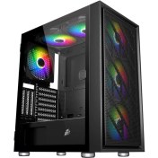 Resim 1st Player Ar7 Siyah 650W 80+ Argb 4X12CM Fan Temperli Cam Mesh USB 3.0 Atx Kasa 