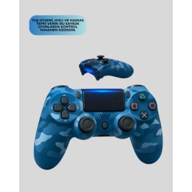 Resim Teknodayım Bluetooth Kablosuz Ps4 Gamepad Çift Motorlu Siyah Controller 