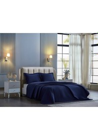 Resim Napoli Yatak Örtüsü Tek Kişilik - Lacivert 