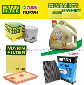 Resim Volkswagen Jetta 1.4 Tsı Mann Filtre Bakım Seti 2014-2018 Czd Czc 