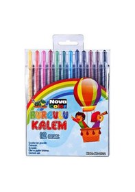 Resim Nova Color Mum Pastel Boya Silinebilir Yuvarlak 12 Renk Nc-2122 