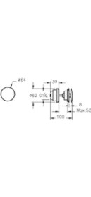 Resim Origin A45149 Yuvarlak Lavabo Süzgeci, Universal, Basmalı, Krom 