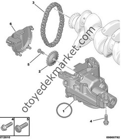 Resim PEUGEOT 207 1,6 BENZİNLİ YAĞ POMPASI (ORJİNAL) 