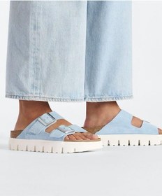 Resim Birkenstock Arizona Chunky Vl Mineral Mavi Çift Tokalı Kadın Terlik 1026883 V Mavi 