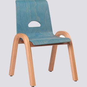 Resim 0.29 Çocuk Sandalyesi Mavi - Naturel / W: 37 H: 55 D: 37 S: 28 