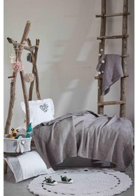 Resim Ecocotton Kayra Bebek Yatak Örtüsü Gri 120*170 
