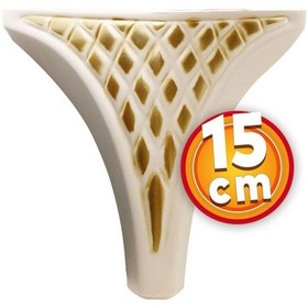 Resim Lüks Mobilya Kanepe Sehpa TV Ünitesi Koltuk Puf Ayağı 15 cm Krem Altın Baza Ayak 