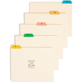 Resim 50180 Geri Dönüşümlü Üst Sekme Dosya Kılavuzları, Alfa, 1/5 Sekme, Manila, Mektup (25'li Set) 