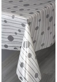 Resim Pvc Şeffaf Kaplama Zemin Kaydırmaz Silinebilir Muşamba Masa Örtüsü Mlssa-yuvarlakçizgi Gri 