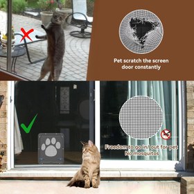 Resim Mıknatıslı Tokalı Evcil Hayvan Ekran Kapısı, ABS Malzeme, Kilitlenebilir Kedi ve Küçük Köpek Giriş Paneli, Sürgülü Ekran Kapılar/Pencereler için 
