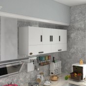 Resim Kenzlife hazır mutfak general byz 060*150*32 mutfak banyo dolabı kapaklı raflı 