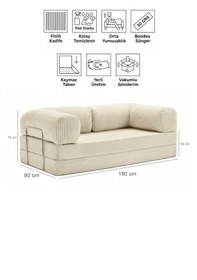 Resim Fitilli Kadife Yıkanır Silinir Pratik Yer Yatağı 50 Dns Bondex Bej 100 x 200 Kanepe 