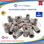 Resim Novacom Rg 6 Kendinden Sıkmalı F Konnektor 5 Adet Novacom