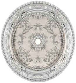 Resim 90x90 OVAL GÜMÜŞ RENK SARAY TAVAN GÖBEK GÜMÜŞ 90 x 90 
