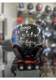 Resim Shark Oxo 180 Çene Açılır Kask Siyah Kırmızı 