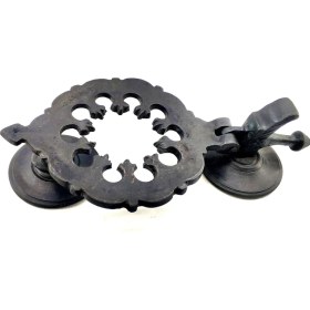 Resim Kazan Hobi Antika Tarz Dekoratif Pirinç Osmanlı Kapı Tokmağı, Taktak - 265X75MM, Oksit 