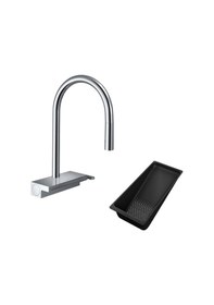 Resim Hansgrohe Aquno Select M81 Spiralli Eviye Bataryası Sbox Krom Krom 
